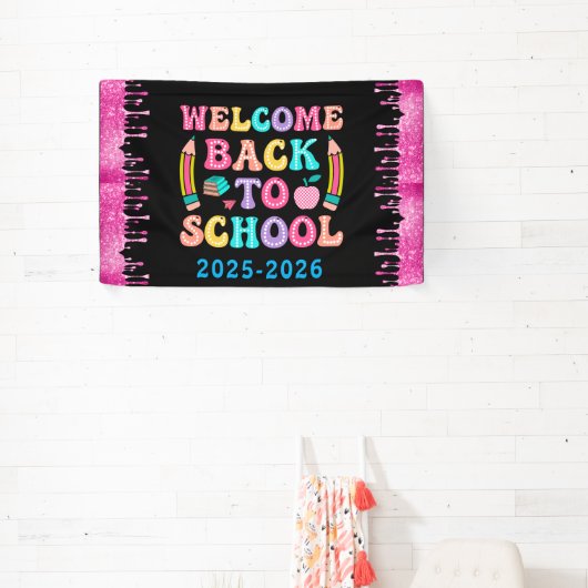 Elegant Monogram Script Kantoor School Spandoek (Insitu)