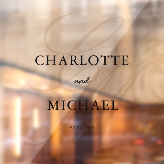 Elegant, Monogram, Script-lettertype Raamsticker (Vel 2)