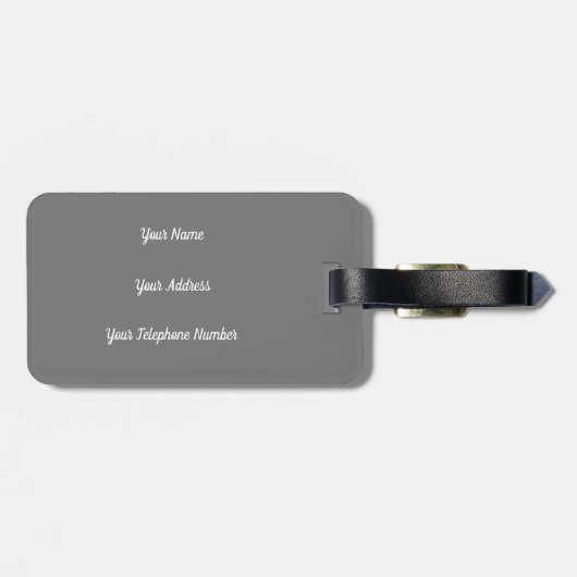 Elegant monogram script modern grijs zwart Naam to Bagagelabel (Achterkant horizontaal)