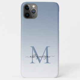 Elegant Monogram Script Naam  Blauw Case-Mate iPhone Case