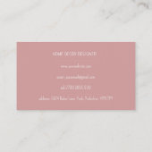 Elegant Monogram Script Naam Initiaal Dusty Pink Visitekaartje (Achterkant)