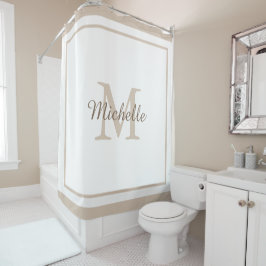 Elegant Monogram Script Naam Omrand Douchegordijn