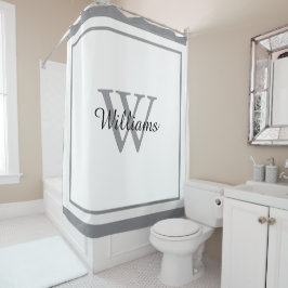 Elegant Monogram Script Naam Omrand Douchegordijn