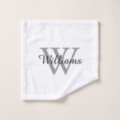 Elegant Monogram Script Name Bad Handdoek (Wasdoekje)