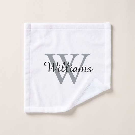 Elegant Monogram Script Name Bad Handdoek (Wasdoekje)