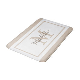 Elegant Monogram Script Name Badmat