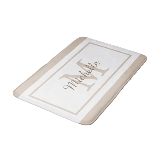 Elegant Monogram Script Name Badmat (Gekanteld)