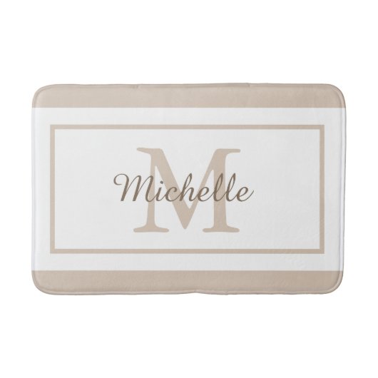 Elegant Monogram Script Name Badmat (Voorkant)