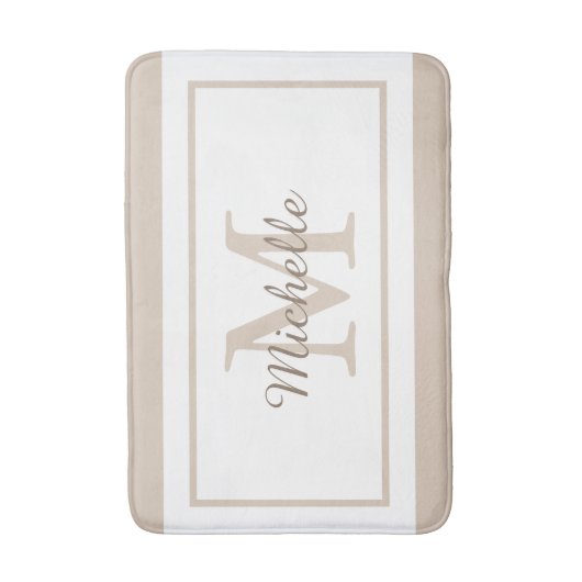 Elegant Monogram Script Name Badmat (Voorkant Verticaal)