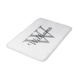 Elegant Monogram Script Name Badmat