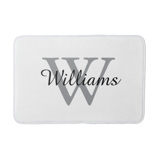 Elegant Monogram Script Name Badmat (Voorkant)