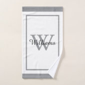 Elegant Monogram Script Name Bordered Bad Handdoek (Handdoek)