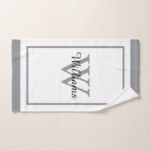 Elegant Monogram Script Name Bordered Bad Handdoek (Handdoek)