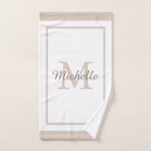 Elegant Monogram Script Name Bordered Bad Handdoek (Handdoek)