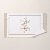 Elegant Monogram Script Name Bordered Bad Handdoek (Handdoek)