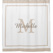 Elegant Monogram Script Name Bordered Douchegordijn (Voorkant)