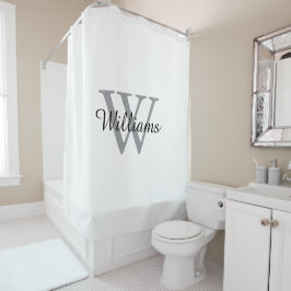 Elegant Monogram Script Name Douchegordijn