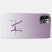 Elegant Monogram Script Name Dusty Lavender Case-Mate iPhone Case (Achterkant (horizontaal))