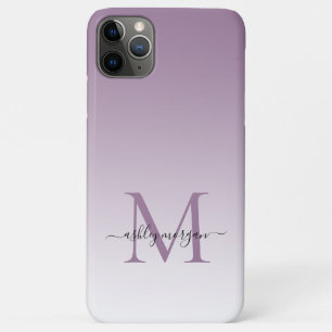 Elegant Monogram Script Name Dusty Lavender Case-Mate iPhone Case