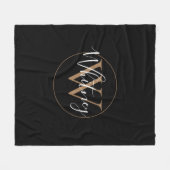 Elegant Monogram Script Name Gold Black  Fleece Deken (Voorkant (Horizontaal))