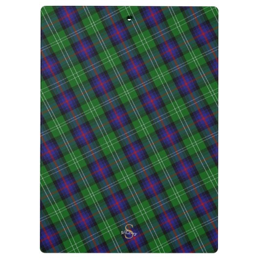 Elegant Monogram Script Name Sutherland Tartan Klembord (Achterkant)