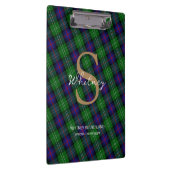 Elegant Monogram Script Name Sutherland Tartan Klembord (Rechts)