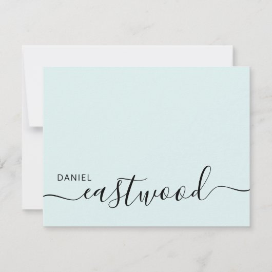 Elegant Monogram Script  Notitiekaartje (Voorkant)