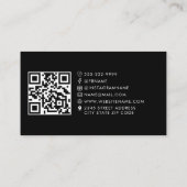 Elegant Monogram Script QR Code Social Media Visitekaartje (Achterkant)