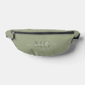 Elegant Monogram Script Sage Groen Modern Heuptasje (Liggend)