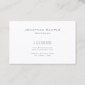 Elegant monogram Silver-look minimalistisch ontwer Visitekaartje (Achterkant)