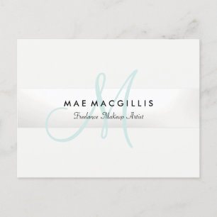 Elegant Monogram Silver Stripe Briefkaart