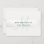 Elegant Monogram Silver Stripe Cadeaubon Feestdagenkaart (Voorkant)