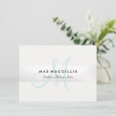 Elegant Monogram Silver Stripe Cadeaubon Feestdagenkaart (Staand voorkant)