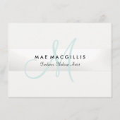 Elegant Monogram Silver Stripe Cadeaubon Menu (Voorkant)