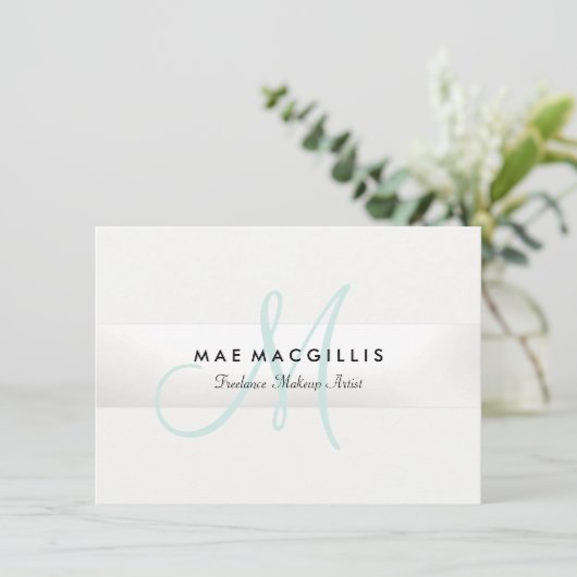 Elegant Monogram Silver Stripe Cadeaubon Menu (Staand voorkant)