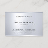 Elegant Monogram Silver ziet er uit Slank Modern P Visitekaartje (Achterkant)