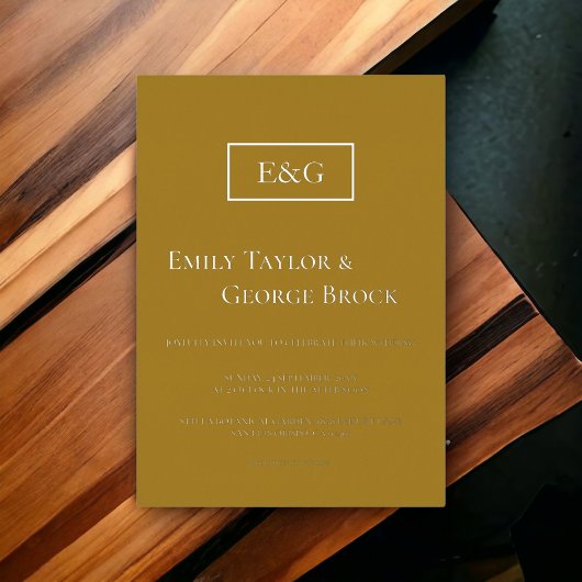 Elegant Monogram Simple Modern Classic Wedding Folie Uitnodiging