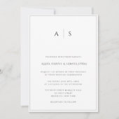 Elegant Monogram Simple Wedding Invitation Kaart (Voorkant)