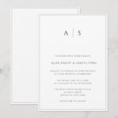 Elegant Monogram Simple Wedding Invitation Kaart (Voorkant / Achterkant)