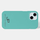 Elegant Monogram Sjabloon Licht Blauwgroen Blauw G Case-Mate iPhone Case (Achterkant (horizontaal))