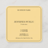 Elegant Monogram Sjabloon Luxe Glamour Gold Vierkante Visitekaartje (Achterkant)