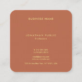 Elegant Monogram Sjabloon Luxe Premium Linnen Vierkante Visitekaartje (Achterkant)