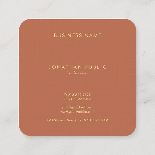 Elegant Monogram Sjabloon Luxe Premium Linnen Vierkante Visitekaartje (Achterkant)