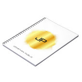 Elegant Monogram Sjabloon Metallic look Faux Gold Notitieboek (Linkerzijde)