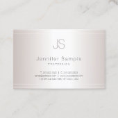 Elegant Monogram Sjabloon Modern Silver Salon Visitekaartje (Voorkant)