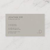 Elegant Monogram Sjabloon Modern Verfijnd Visitekaartje (Achterkant)