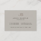 Elegant monogram Sjabloon Professioneel Modern Visitekaartje (Achterkant)