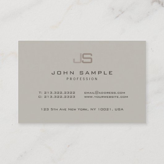 Elegant monogram Sjabloon Professioneel Modern Visitekaartje (Achterkant)