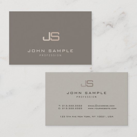 Elegant monogram Sjabloon Professioneel Modern Visitekaartje (Voorkant / Achterkant)