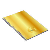 Elegant Monogram Sjabloon voor Eigen Gold Kijk Notitieboek (Rechterzijde)